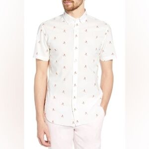 Bonobos Shirt Men's XL Tailored Slim Fit Maracas Print Short Sleeve